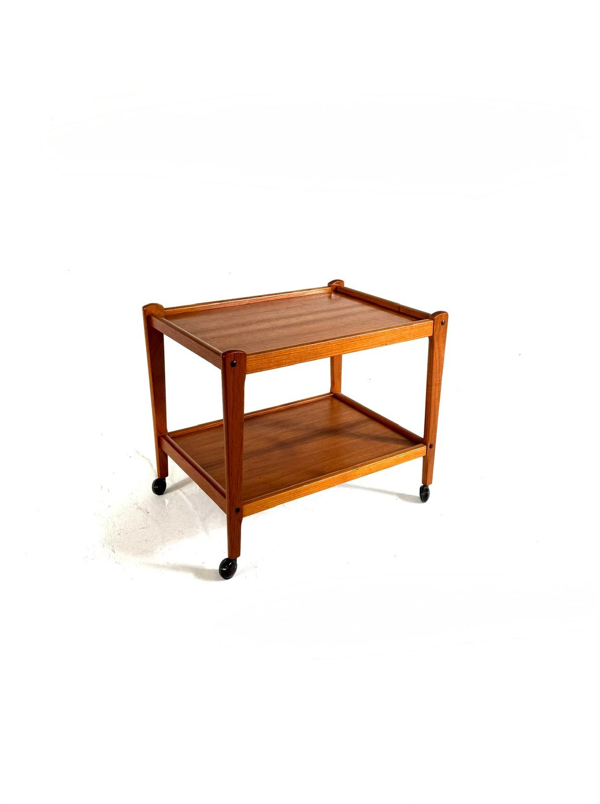 Vintage teakhouten trolley, BRDR Furbo ‘60, BRDR Furbo, 50 tot 100 cm, Ophalen of Verzenden, Zo goed als nieuw