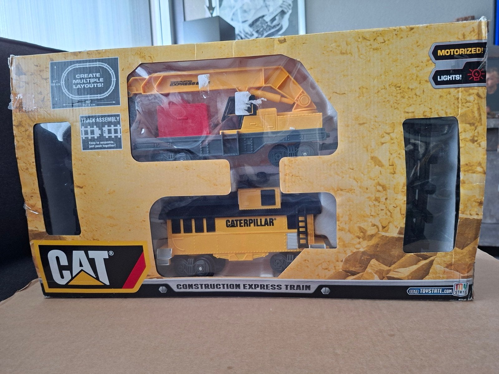 Caterpillar construction express trein met extra rails, Ophalen of Verzenden, Zo goed als nieuw