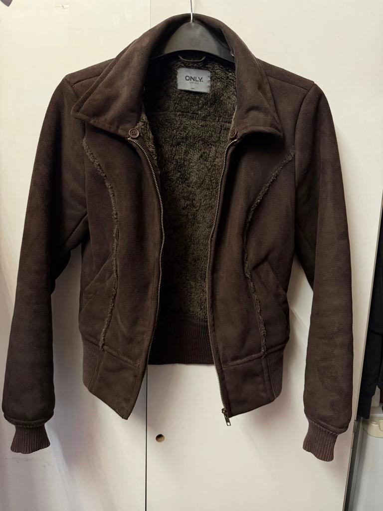 Only Jas met bont S, Ophalen of Verzenden, Gedragen, Maat 36 (S), Bruin