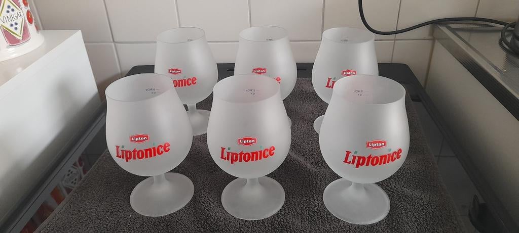 Lipton Ice Tea Glazen, 6 Stuks, Ophalen, Zo goed als nieuw, Glas, Glas of Glazen