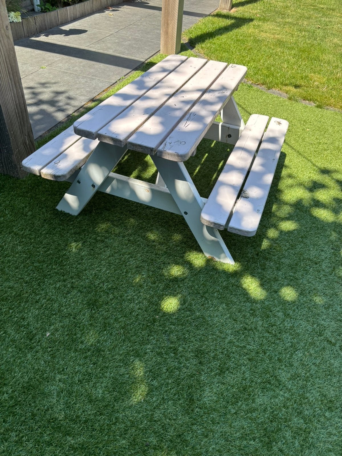 Kinder picknick tafel (roze), Gebruikt, Rechthoekig, Hout, Ophalen