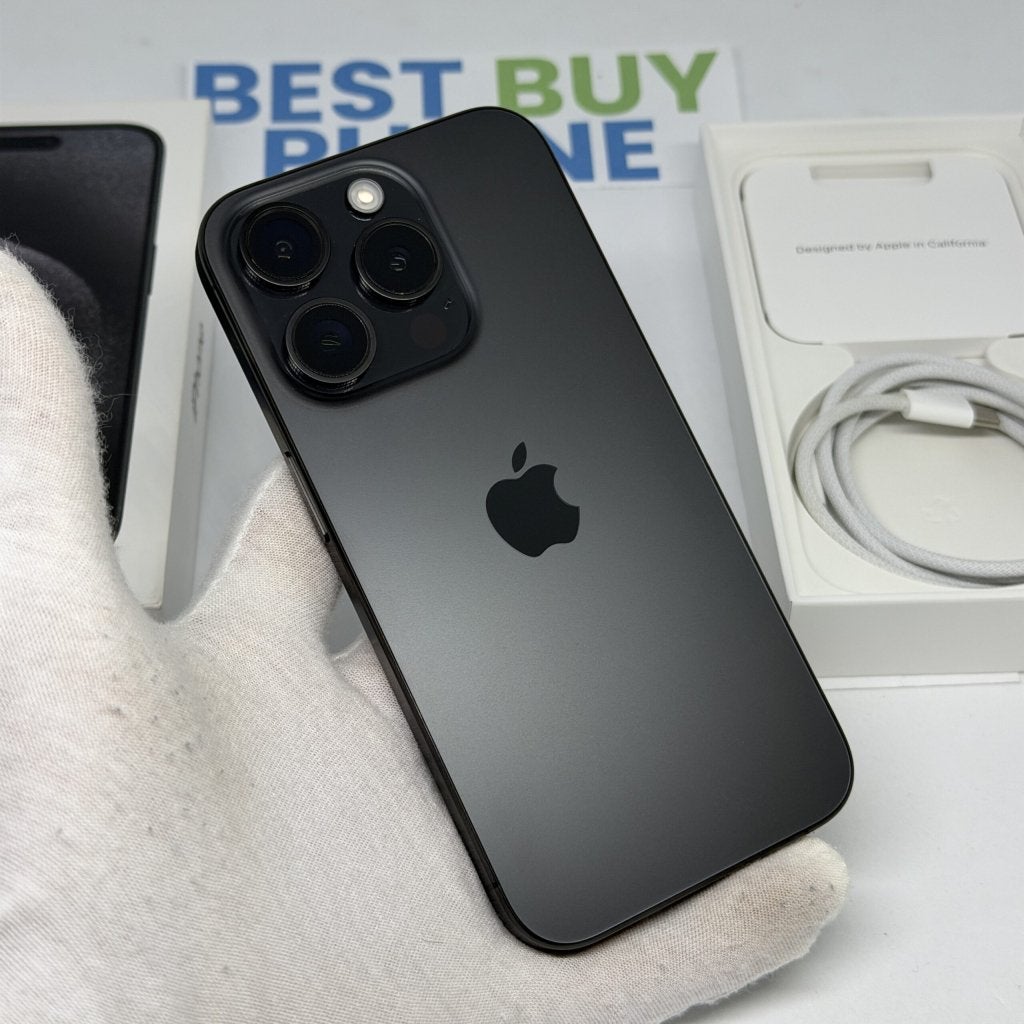 iPhone 15 Pro 128GB zwart /krasvrij /90% batt /garantie, 128 GB, Apple, Zwart, Zonder simlock