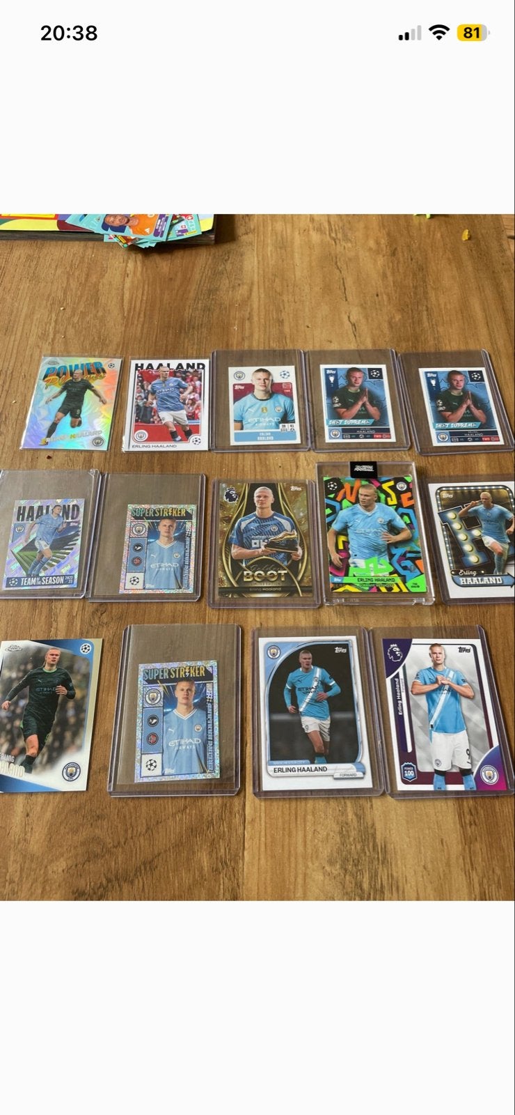 Erling Haaland Voetbalkaarten Collectie - Topps, Panini, Ophalen of Verzenden, Zo goed als nieuw, Buitenlandse clubs, Spelerskaart