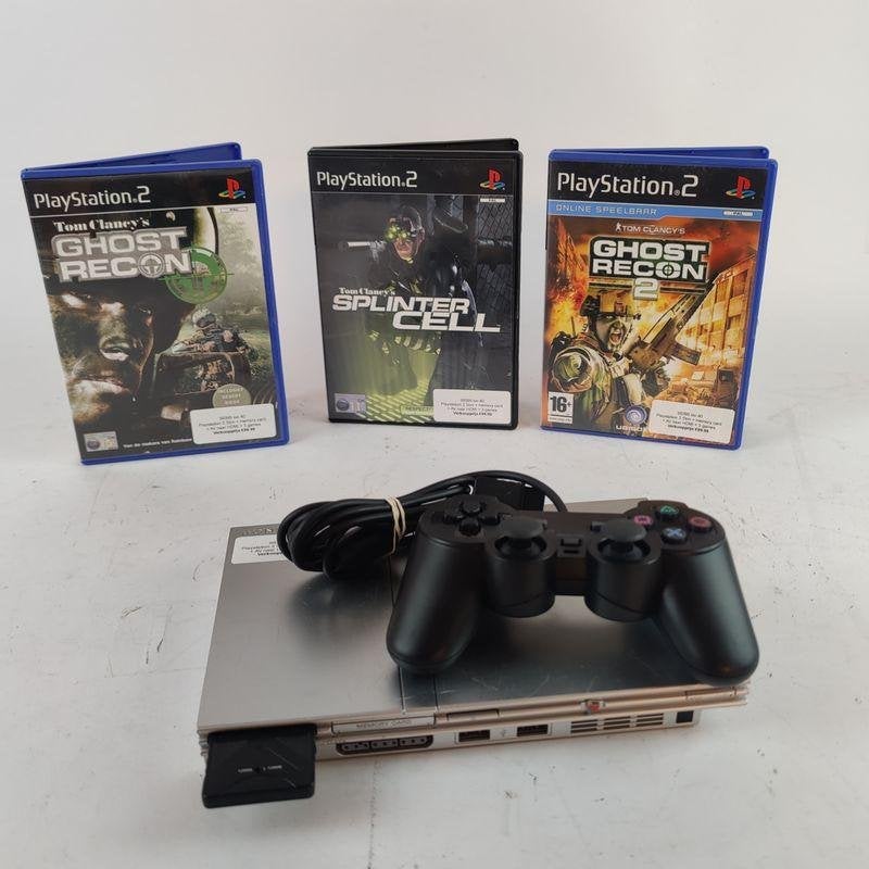 Playstation 2 Slim + memory card + AV naar HDMI + 3 games, 1 speler, Racen en Vliegen, Ophalen of Verzenden, X