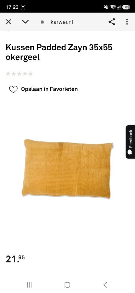 Kussens, Ophalen, Wasbaar, Geel, Zo goed als nieuw