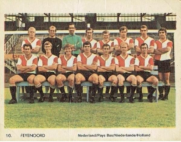 1969 plaatje Monty Factories 10 Feyenoord selectie, Verzamelen, Sportartikelen en Voetbal, Verzenden, Gebruikt, Feyenoord, Poster, Plaatje of Sticker