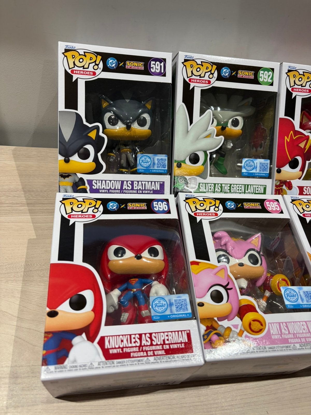 Funko Pop! Sonic x DC Heroes Complete Set 591-596 6 Figures, Funko Europe, Ophalen of Verzenden, Zo goed als nieuw, 4th floor, 1 Queen Caroline St, London W6 9YN, Verenigd Koninkrijk