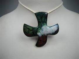 Bronzen oude Vredessymbool Peace Hanger, Overige kleuren, Verzenden, Zo goed als nieuw, Steen of Mineraal