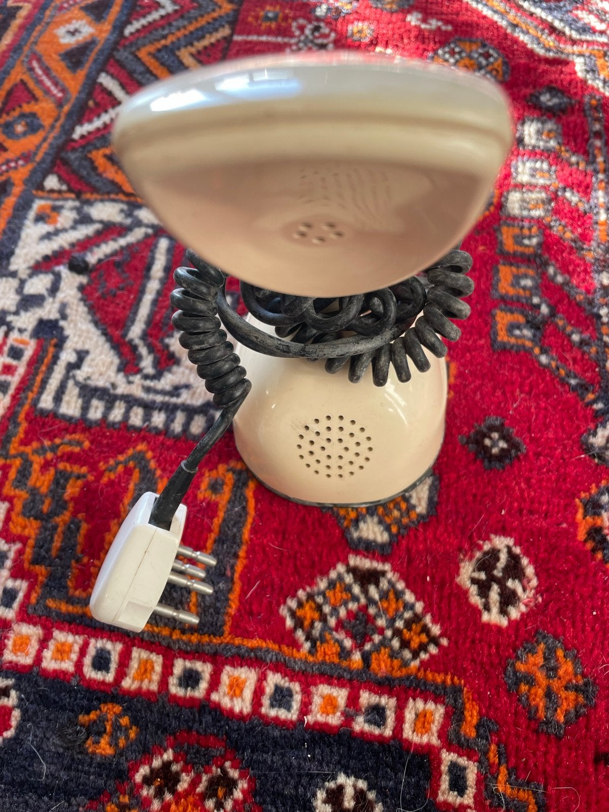 Vintage PTT Telefoon met Draaischijf - Crème / rood, Ophalen of Verzenden, Gebruikt, Met draaischijf