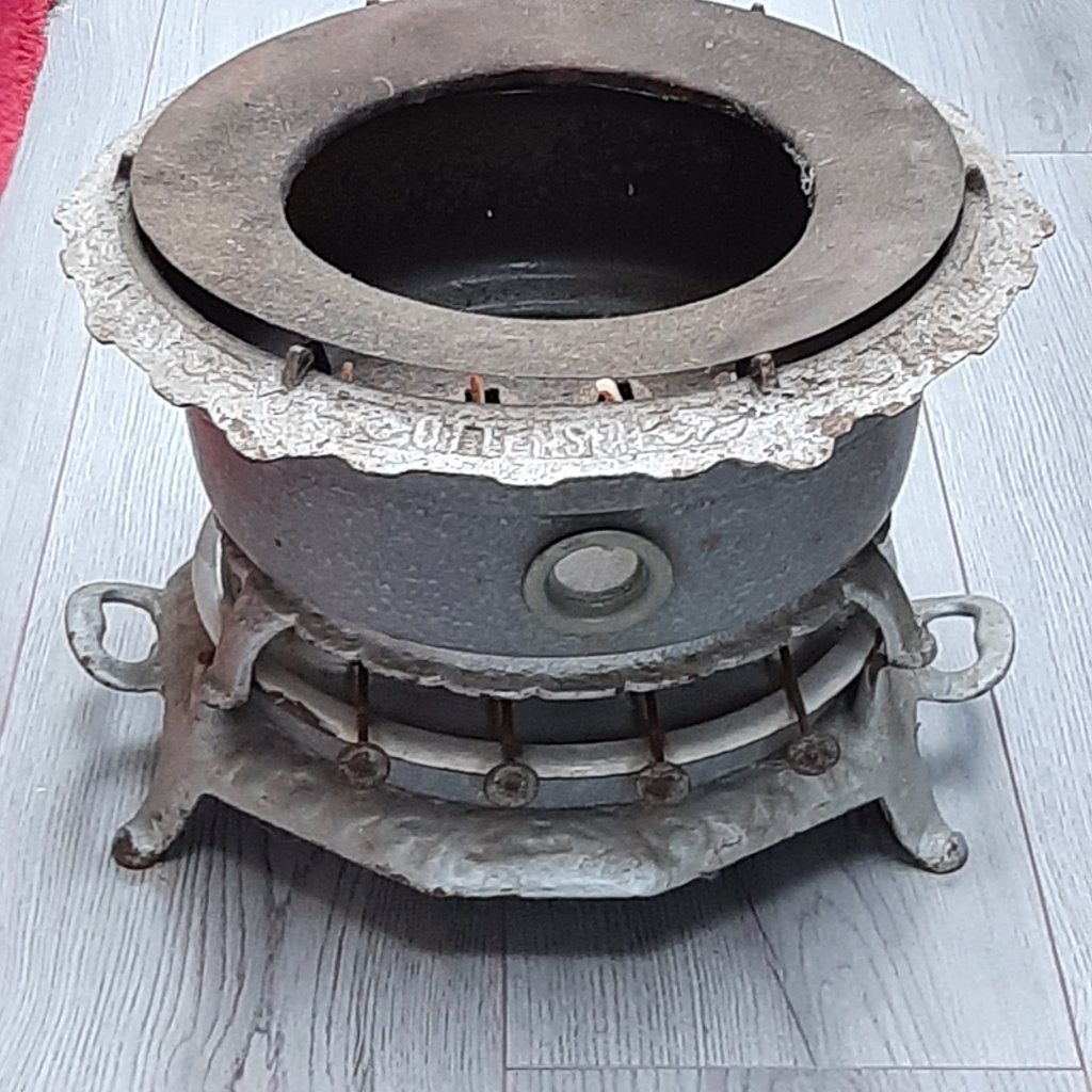 Emaille petroleumstel, 4-pits grijs Ottensen, Ophalen