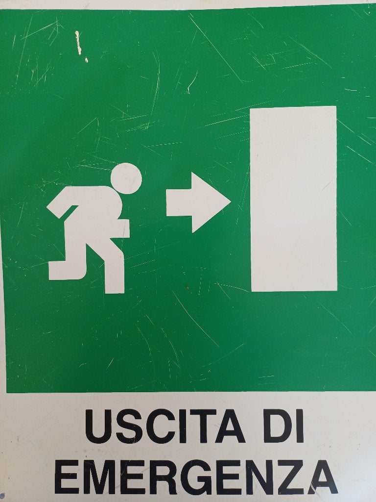 Italiaans bord "nooduitgangbord, Ophalen of Verzenden, Overige typen