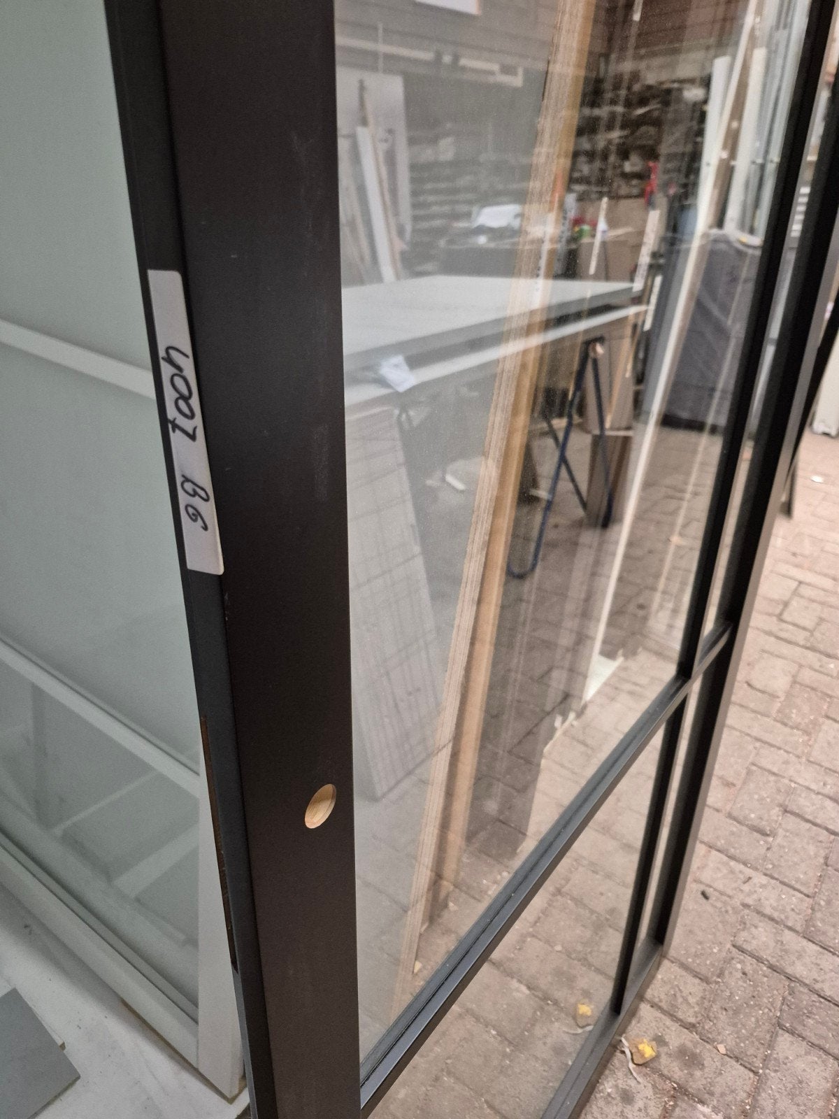 93x231,5cm binnendeur opdek R staallook zwart blank gl JHD12, Doe-het-zelf en Verbouw, Deuren en Horren, Ophalen, 80 tot 100 cm
