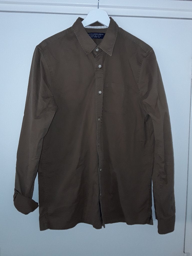 Scotch & Soda Bruine Blouse Met Zakje Maat M, Bruin, Zo goed als nieuw, Scotch & Soda, Halswijdte 39/40 (M)