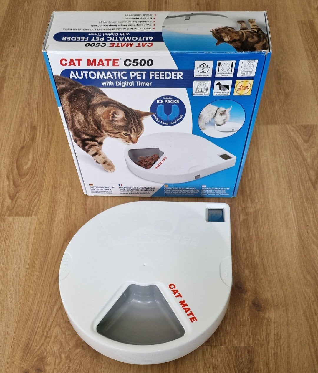 Gloednieuw: Cat Mate C500 voerautomaat 5 vakjes, Ophalen, Automatisch, Zo goed als nieuw