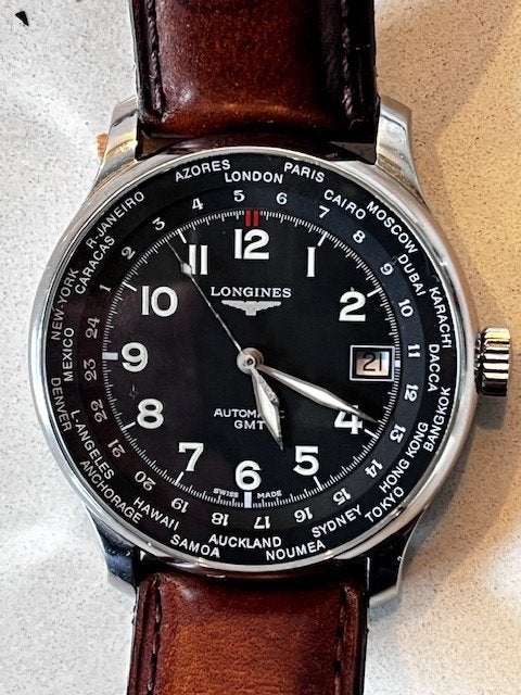 Herenhorloge Longines Avigation GMT Pilotenhorloge, Overige merken, Staal, Verzenden, Polshorloge