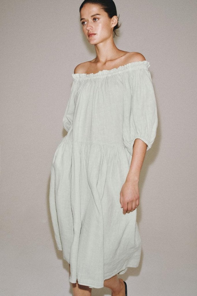Zara midi jurk van 100% linnen, Overige kleuren, Zara, Maat 42/44 (L), Nieuw