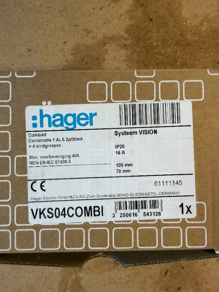 Hager aardlekschakelaar met groepen en eaton allemat, Ophalen of Verzenden, Nieuw, Hager, Installatieautomaat