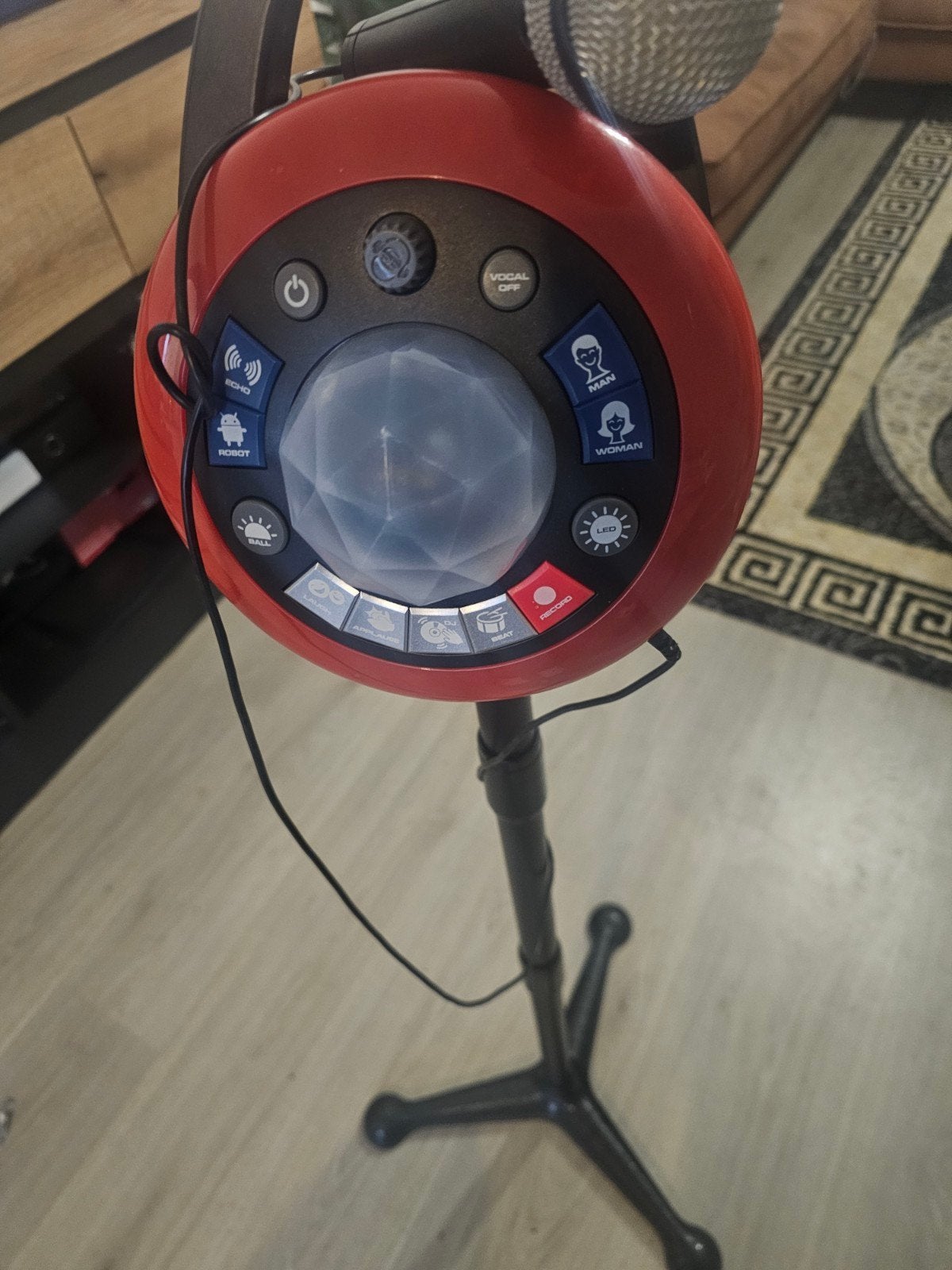 Karaoke set met microfoon en lichteffecten, Ophalen of Verzenden, Gebruikt, Complete set