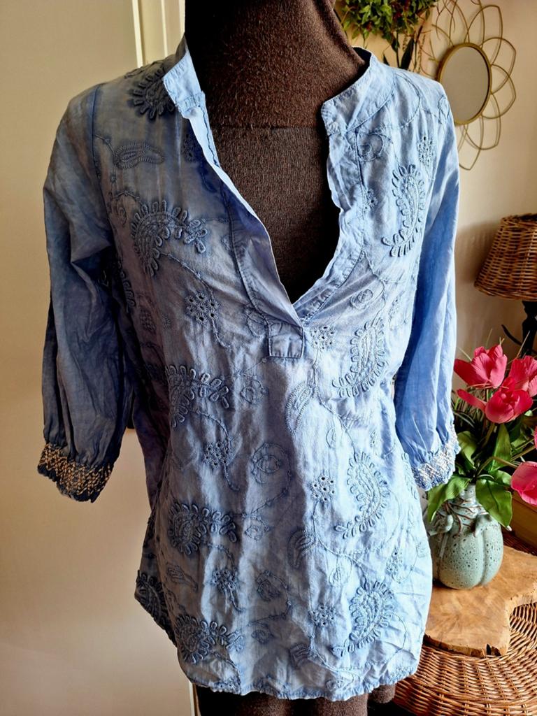Paprika tuniek 42 m blauw, Ophalen of Verzenden, Zo goed als nieuw, Maat 42/44 (L), Blauw