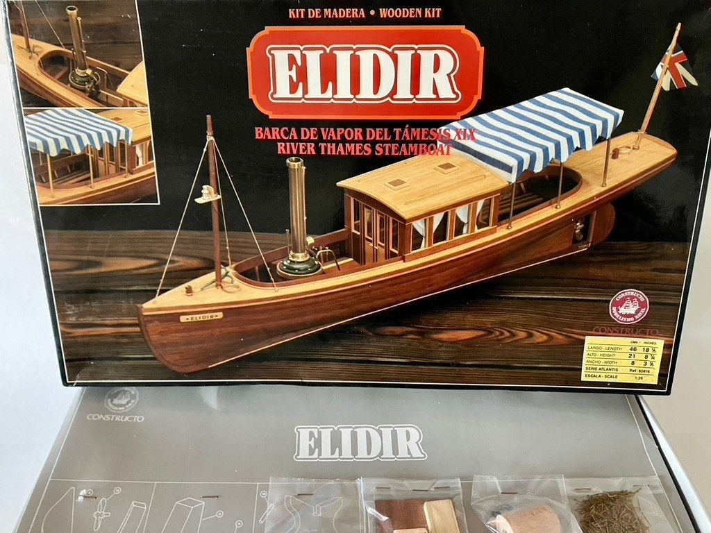 ELIDIR houten modelbouwkit Thames stoomboot UNIEK EXEMPLAAR, Ophalen of Verzenden, Nieuw, 1:50 tot 1:200