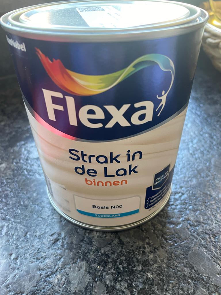 Flexa Strak in de Lak Binnen Zijdeglans 0.75L donkerbruin, Ophalen, Bruin, Nieuw, Lak