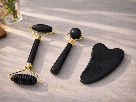 3-in-1 Jade Facial Massager Set, Verzenden, Nieuw, Gehele gezicht, Verzorging