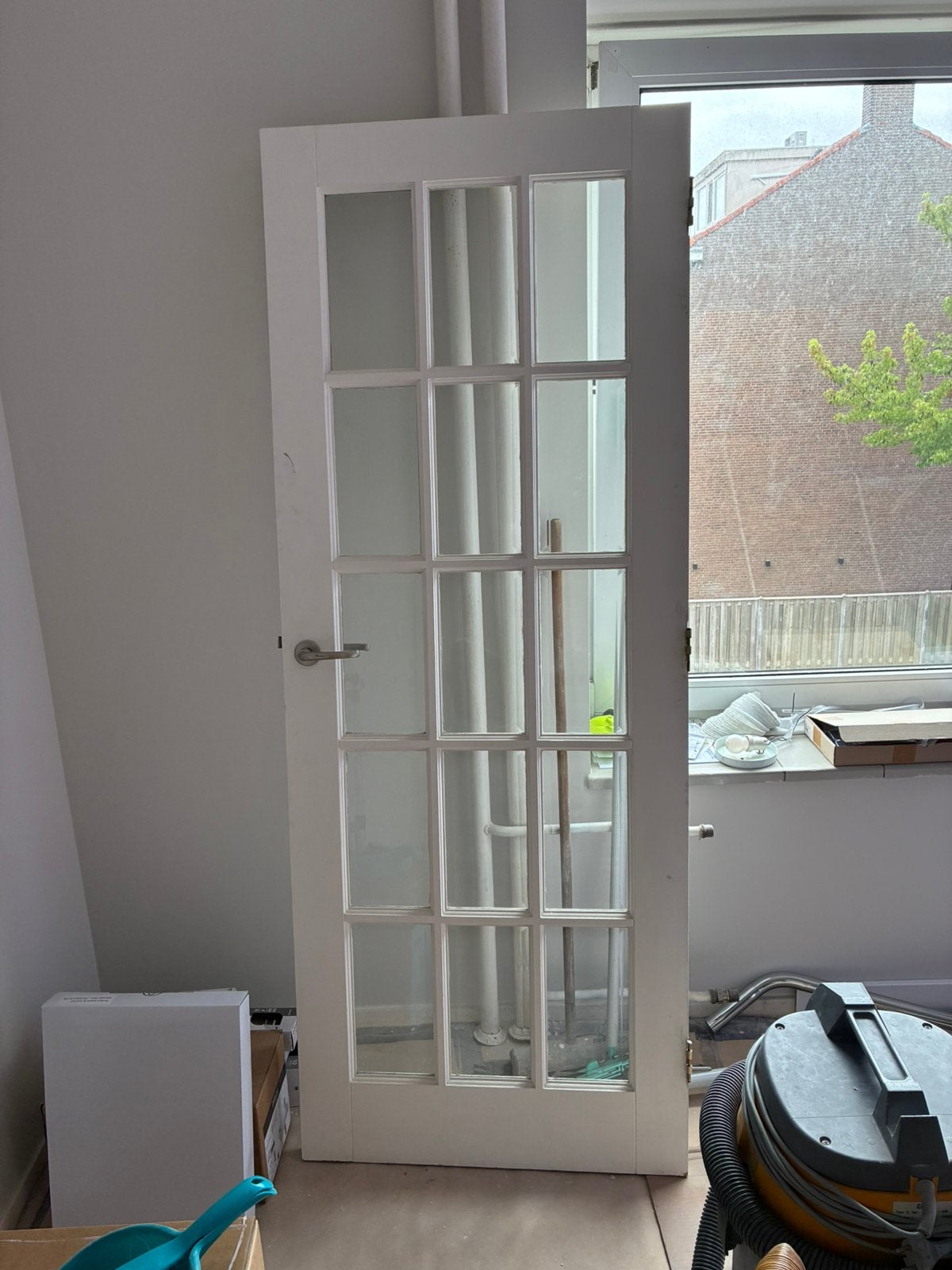 Binnendeur met kleine ruitjes, Ophalen, Gebruikt, Minder dan 80 cm, Binnendeur