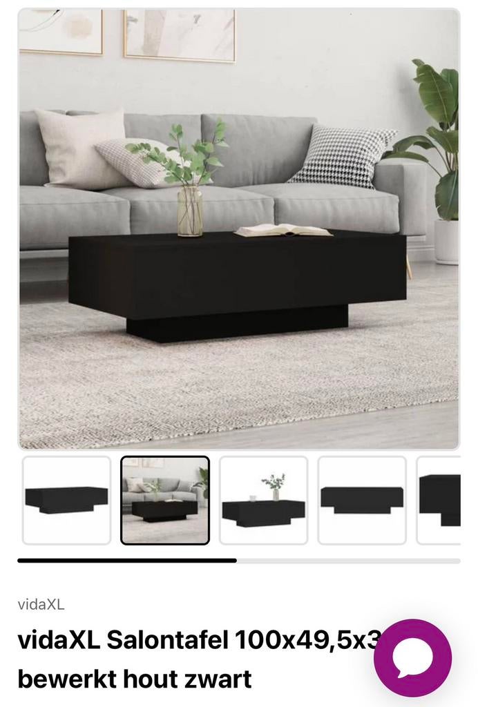 Salontafel en bijzettafel vidaXL, Ophalen, Minder dan 50 cm, 50 tot 100 cm, Vierkant