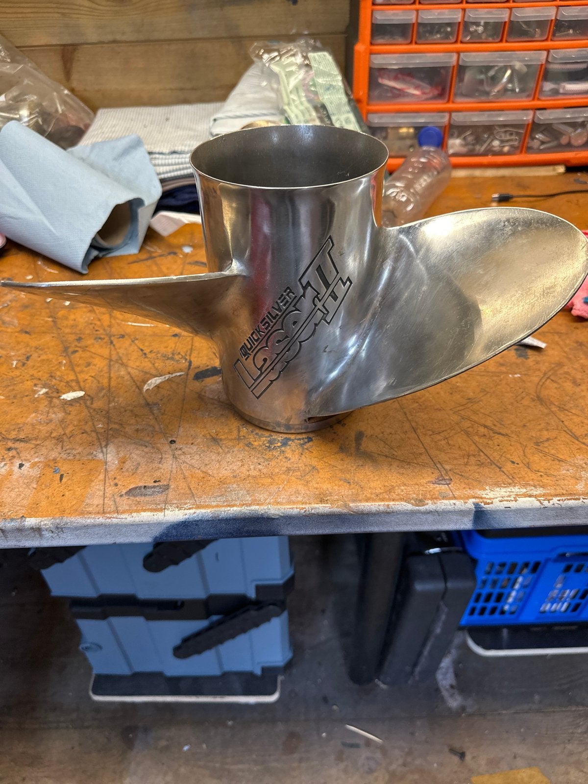 Quicksilver Laser RVS Propeller 48-16544 A41 19P, Watersport en Boten, Ophalen of Verzenden, Gebruikt, Motor en Techniek, Motorboot