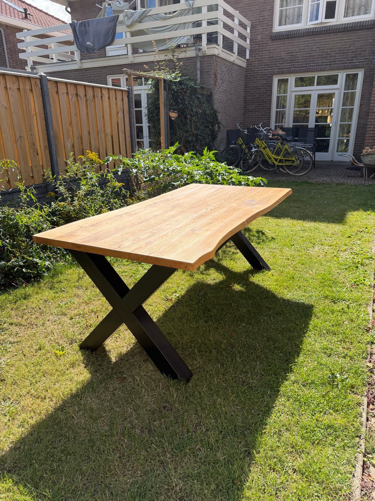 Massief Eiken tafel, Ophalen, 100 tot 150 cm, Eikenhout, 200 cm of meer