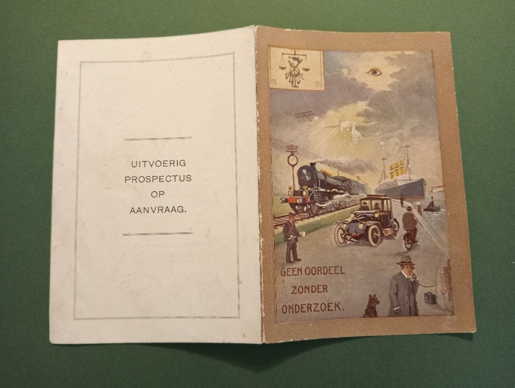 Foldertje van een particuliere detective  uit ca.1930-1940, Verzamelen, Ophalen of Verzenden, Zo goed als nieuw