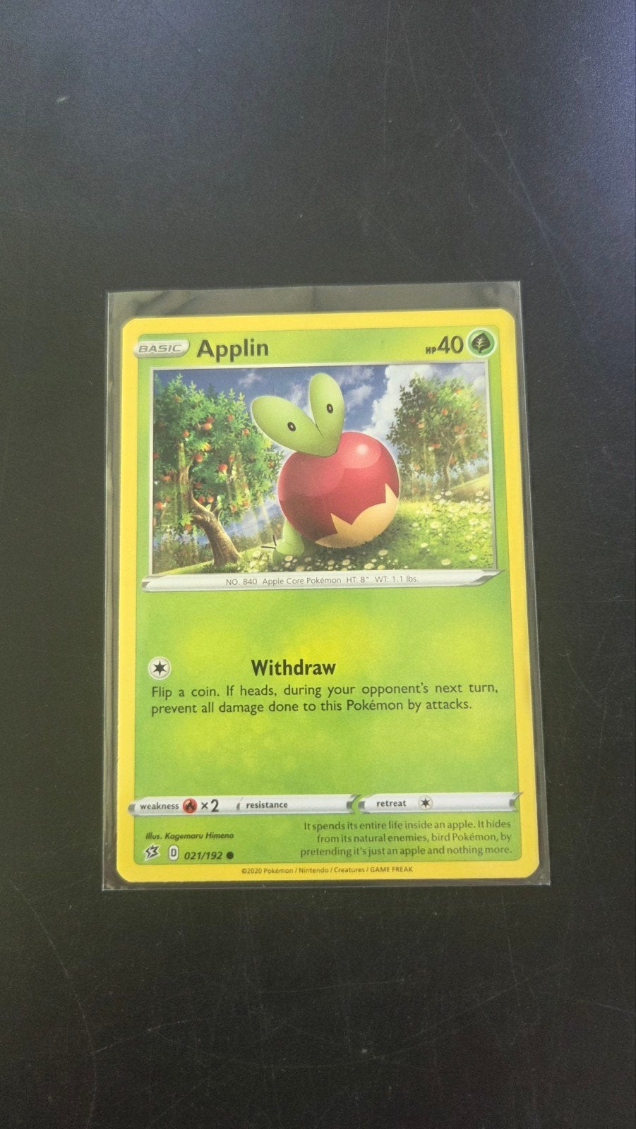 Applin 021/192 Rebel Clash Pokémon Kaart, Verzenden, Zo goed als nieuw, Losse kaart