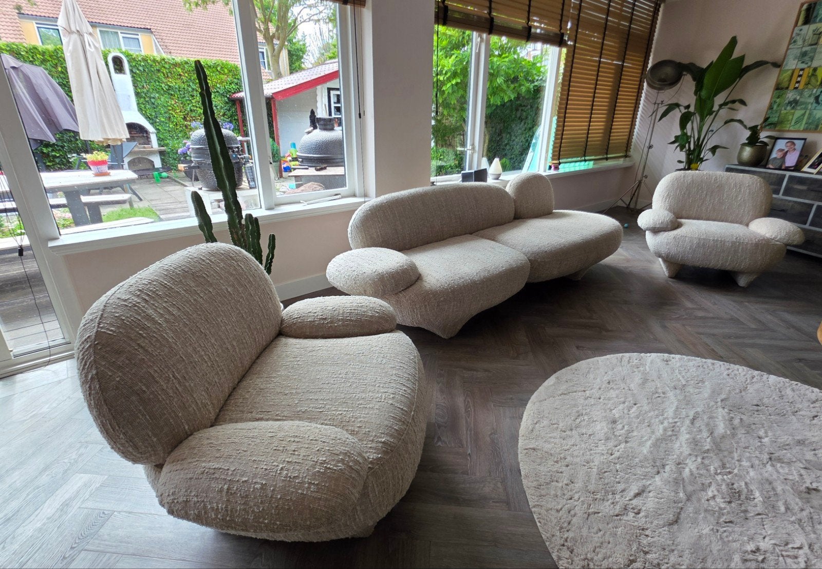 Eleonora Jayden design bank 265 cm + 2 fauteuils, Ophalen, Zo goed als nieuw, Stof, Japandi