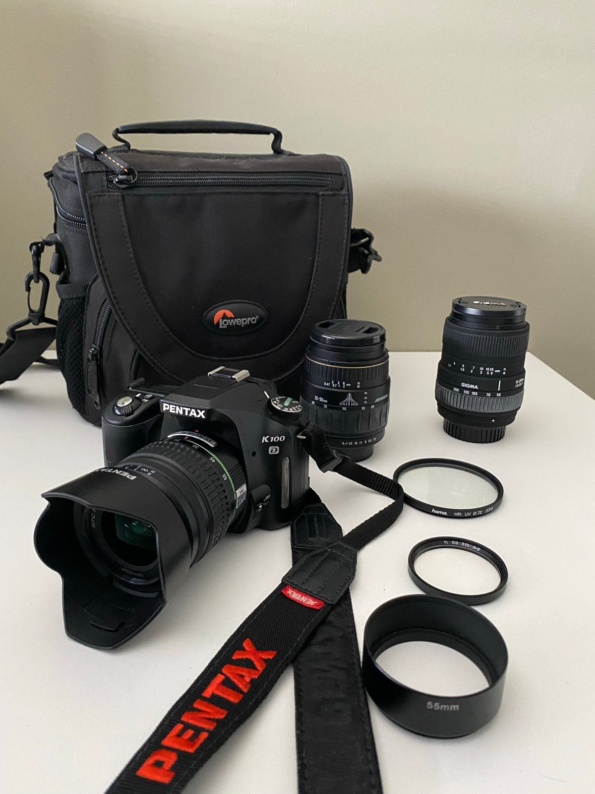 Pentax K100D Spiegelreflexcamera met 2 lenzen en accessoires, Gebruikt, Spiegelreflex, Ophalen of Verzenden, Pentax