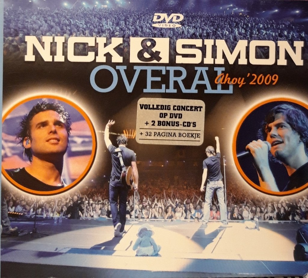 Nick & Simon OVERAL Ahoy 2009 - 2 CD + DVD - Krasvrij, Inclusief DVD, Ophalen of Verzenden, Zo goed als nieuw, Live-album