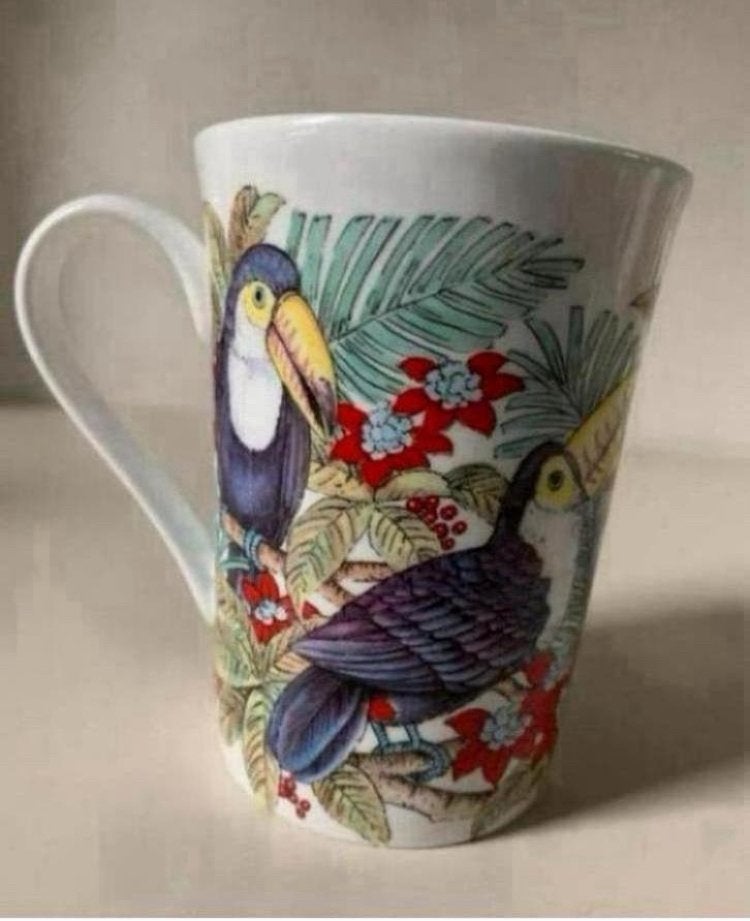 ROYAL ALBERT mok - TOEKAN - porselein - ASTBURY, Ophalen of Verzenden, Zo goed als nieuw, Porselein, Kop en/of schotel