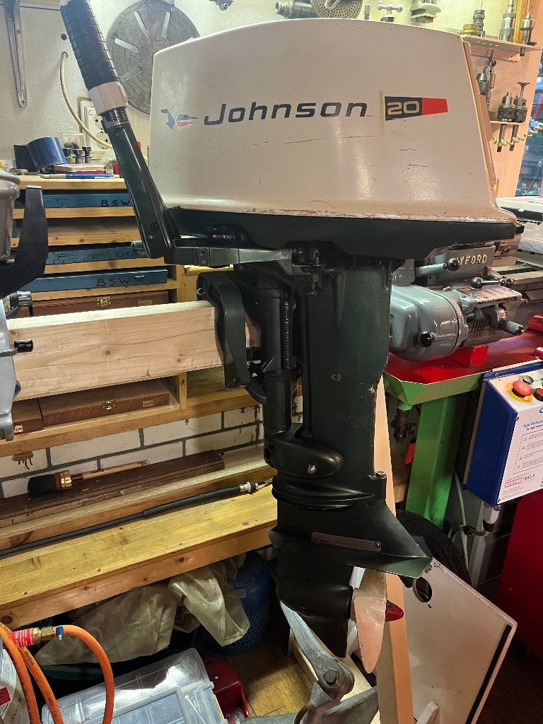 Klassieke Johnson 20pk kortstaart izgst, Ophalen, 10 tot 30 pk, Gebruikt, Buitenboordmotor