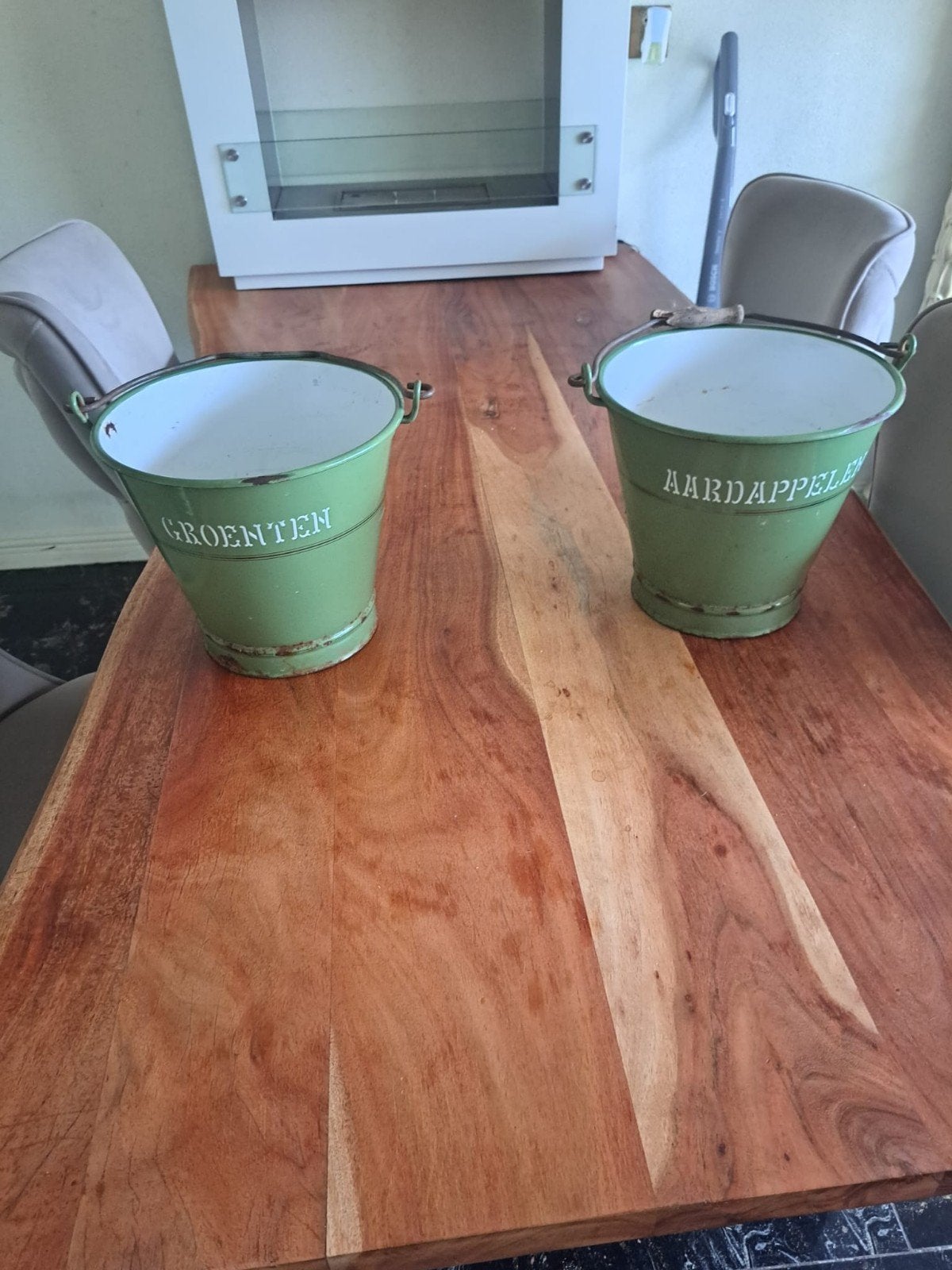Vintage Groen Emaille Keukenset - Diverse Items, Ophalen