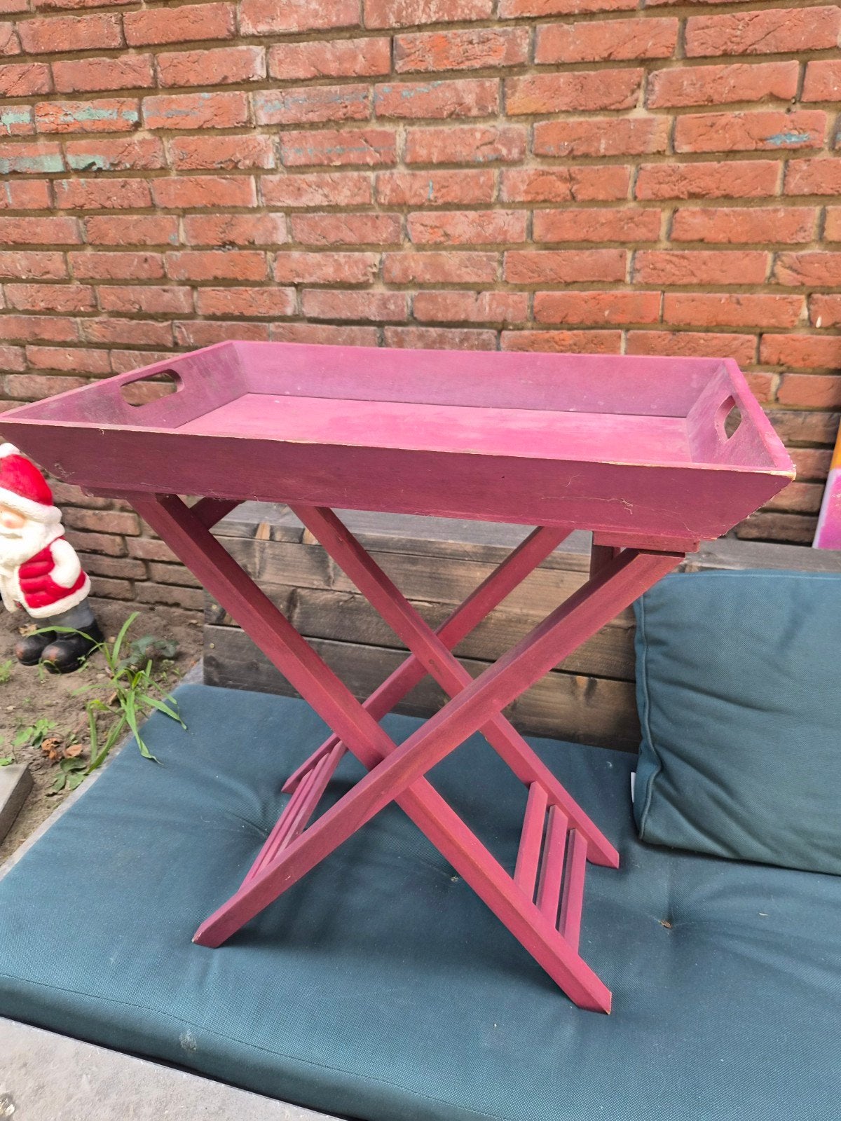 Dienblad tafeltje, Huis en Inrichting, Tafels | Bijzettafels, Ophalen, Gebruikt, Rechthoekig, Minder dan 55 cm