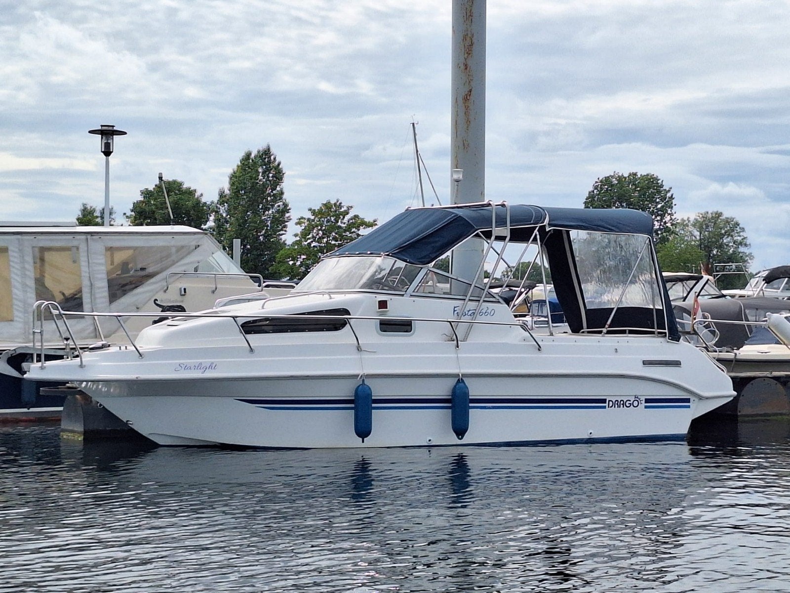 Drago Fiesta 660 met MerCruiser 3.0 135 pk – bouwjaar 2005, Afdekzeil, Gebruikt, Polyester, 135 pk