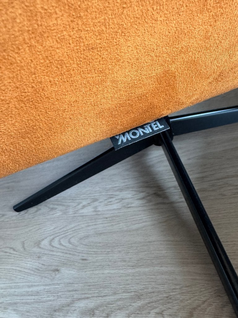 Foto 5 van Montèl relaxfauteuil cognac/oranje – draaibaar