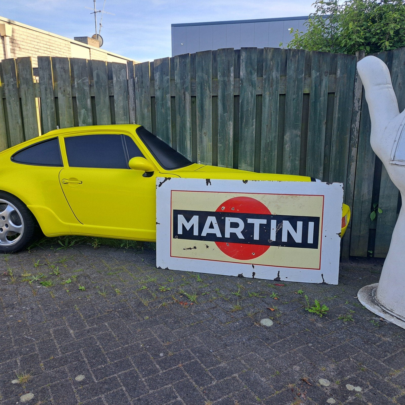 Martini emaille reclamebord XL Emaillerie Belge Brux '68, Ophalen, Gebruikt, Reclamebord