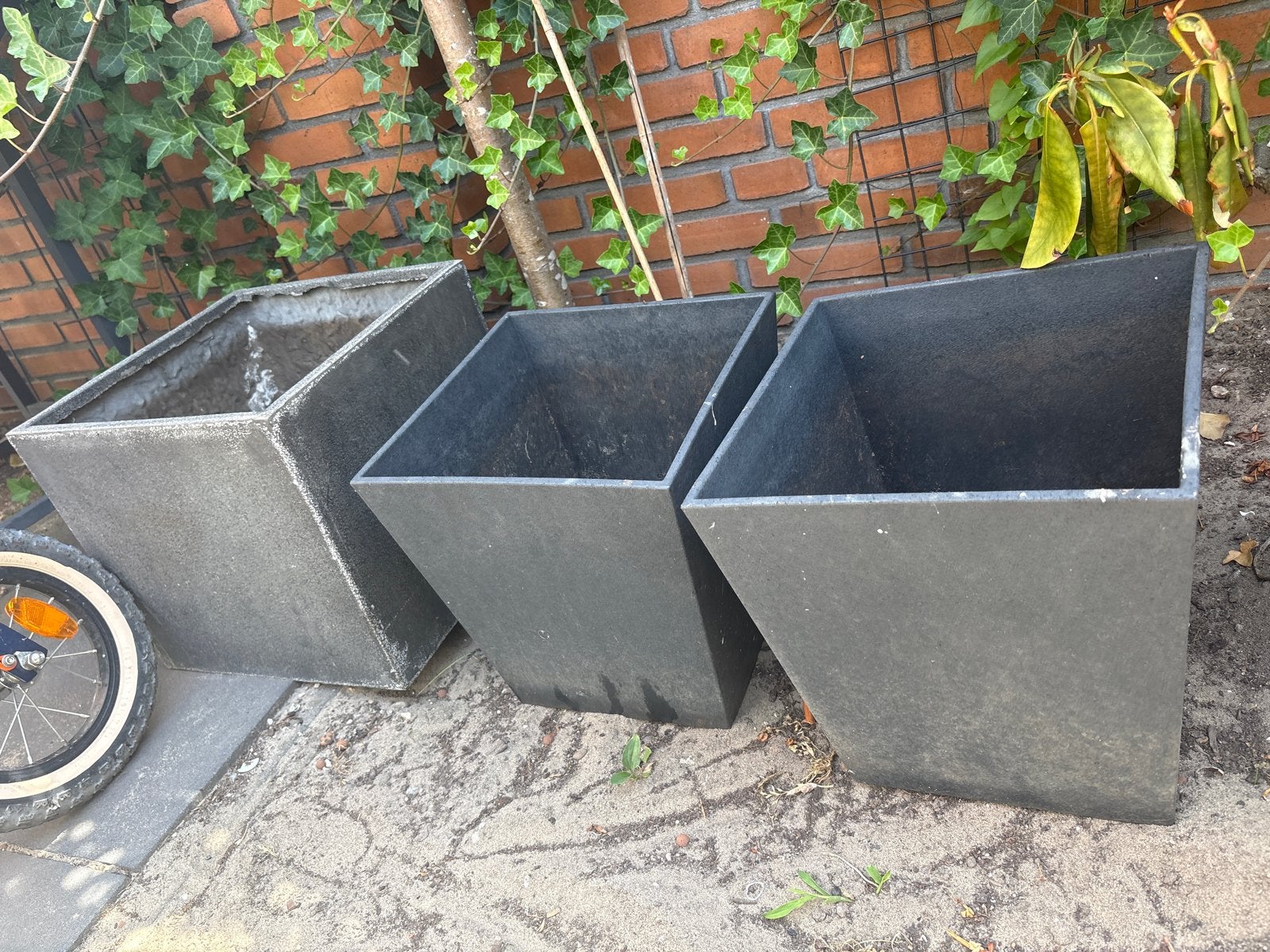 Set van 3 plantenbakken - Grijs, Tuin en Terras, Bloembakken en Plantenbakken, Overige materialen, Gebruikt, Minder dan 60 cm