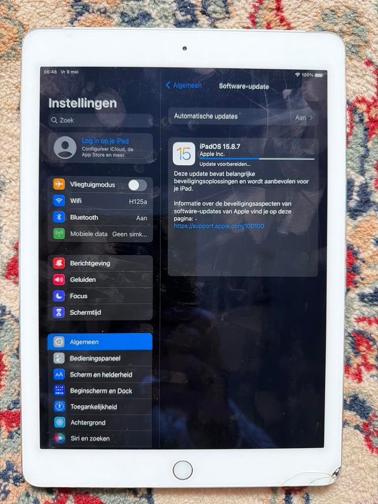 Apple iPad Air 2 met 64GB WiFi en Cellular - barst, Computers en Software, Apple iPads, Gebruikt, Wit, Apple iPad Air, 64 GB