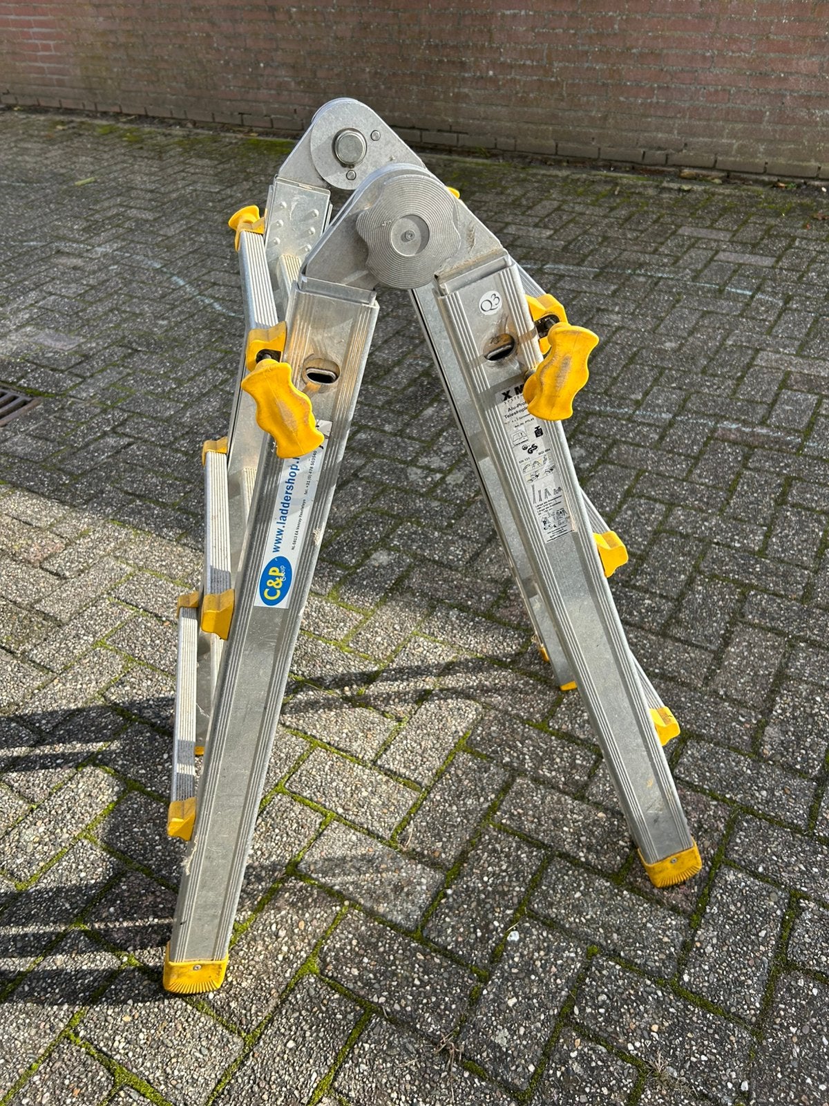 Vouwladder 4 x 3, Doe-het-zelf en Verbouw, Ophalen, Ladder, Opvouwbaar of Inschuifbaar, 2 tot 4 meter
