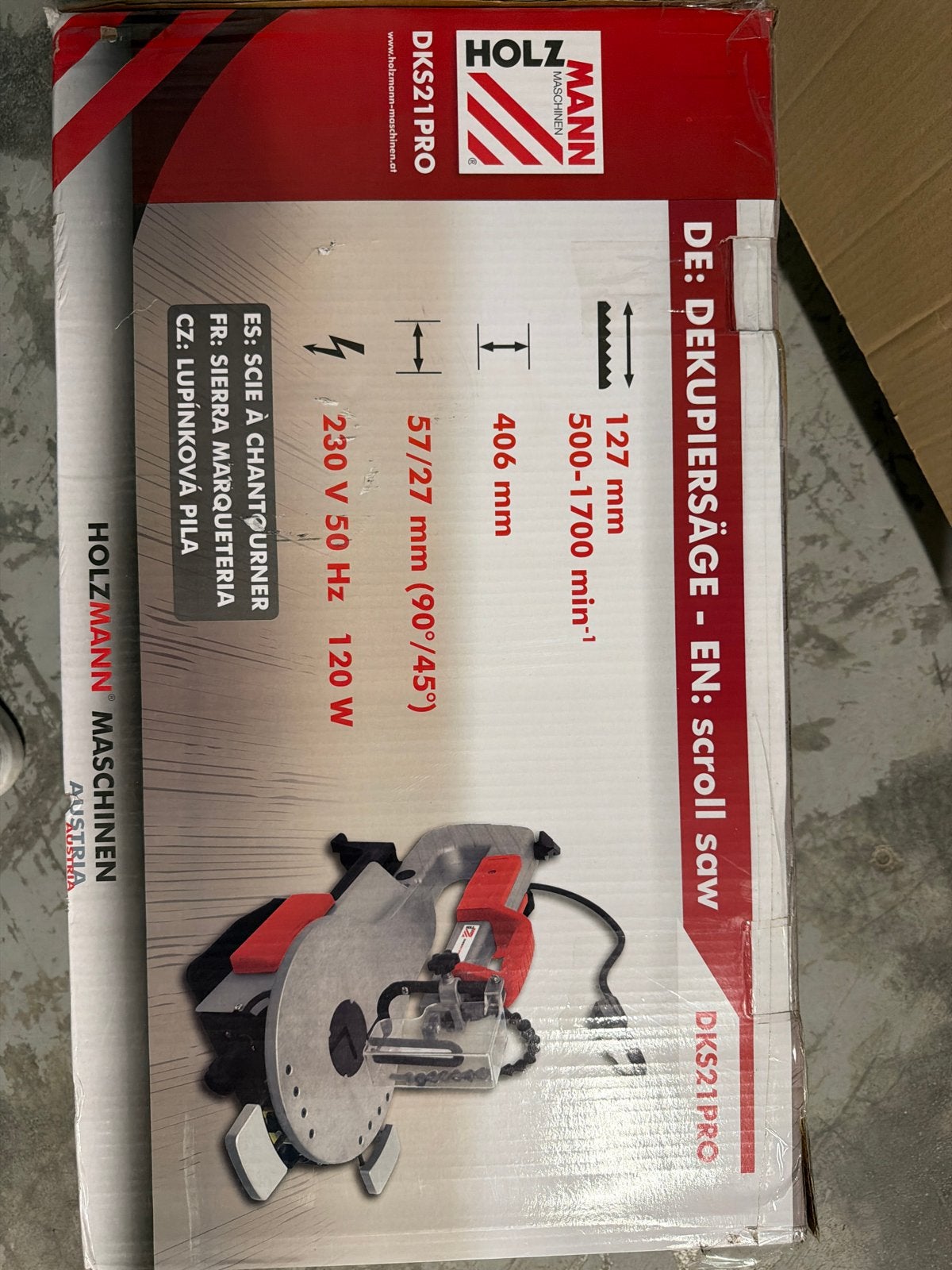 Holzmann DKS21PRO Figuurzaag - Nieuw in doos, Nieuw, Ophalen of Verzenden, 30 tot 70 mm, Figuurzaag