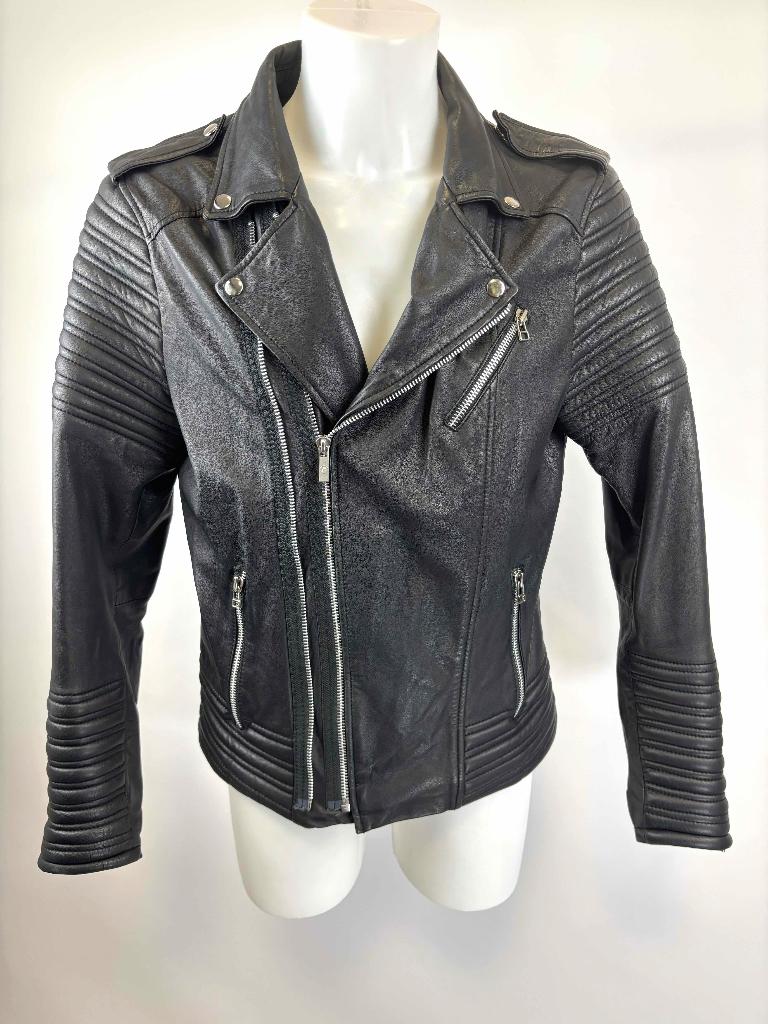 GOOSECRAFT Zwart leren HEREN biker jas jacket  Maat M, Maat 48/50 (M), Zwart, Goosecraft, Ophalen of Verzenden