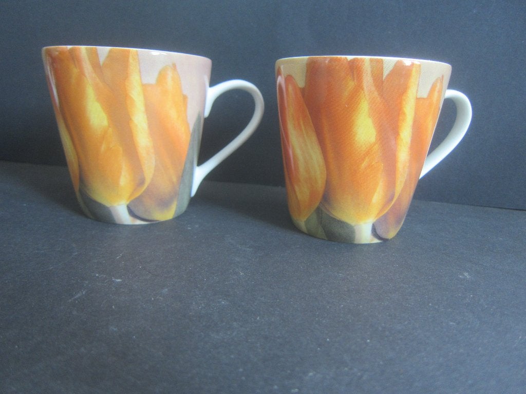 2 Pimpernel Portmeirion 5821 BELLEZZA TULPEN bekers kopjes, Huis en Inrichting, Overige merken, Ophalen of Verzenden, Zo goed als nieuw