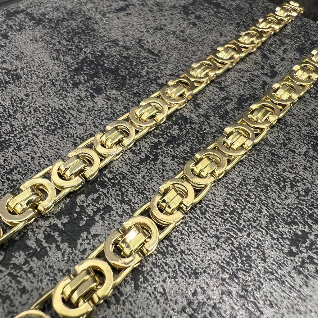 14k gouden ketting massief 41,5 gram platte koningsketting, Sieraden, Tassen en Uiterlijk, Kettingen, Ophalen of Verzenden, Nieuw