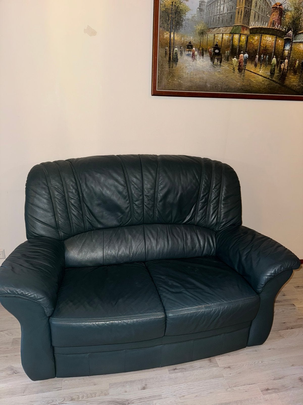 Donkergroene 2-zitsbank, Ophalen, 150 tot 200 cm, Tweepersoons, 75 tot 100 cm